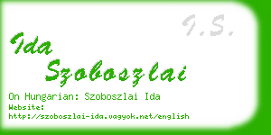 ida szoboszlai business card